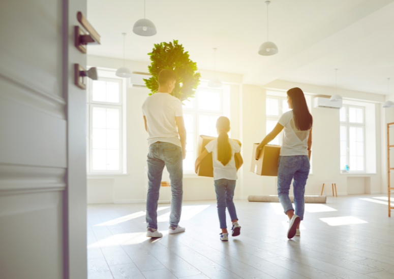 buying a new build family moving to a new house